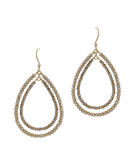 Double Glass Teardrop Earring
