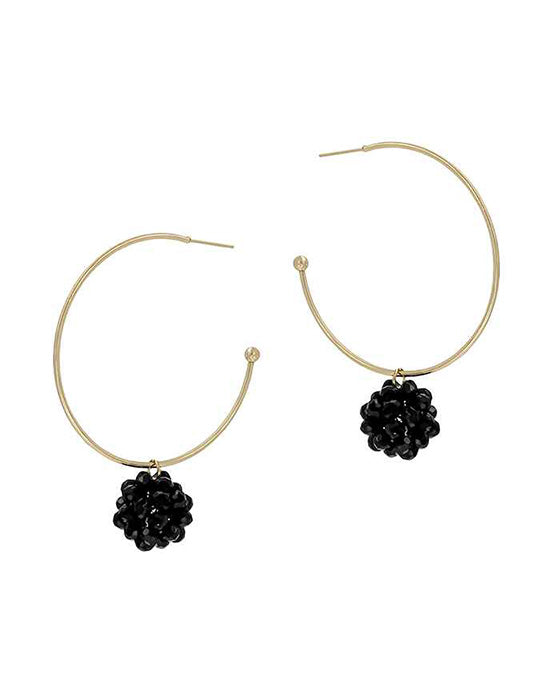 Glass Ball Hoop Earring