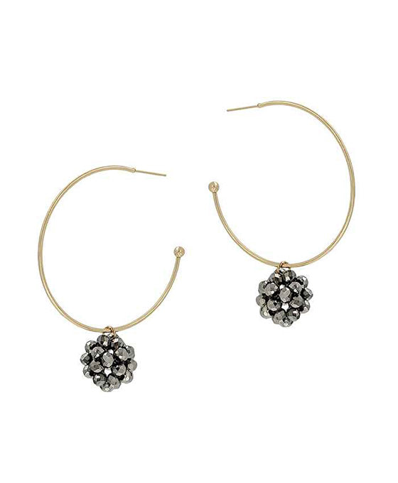 Glass Ball Hoop Earring