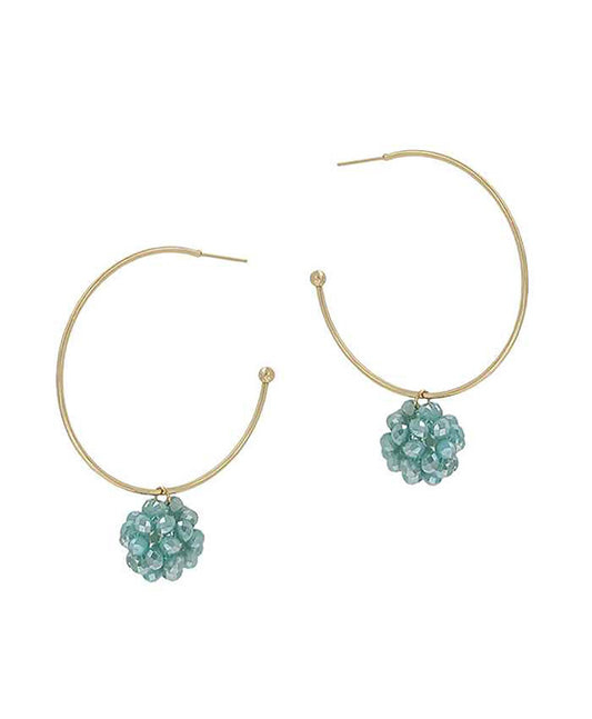 Glass Ball Hoop Earring
