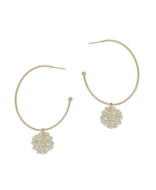 Glass Ball Hoop Earring