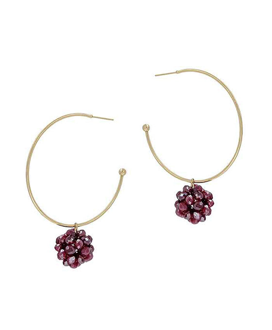 Glass Ball Hoop Earring