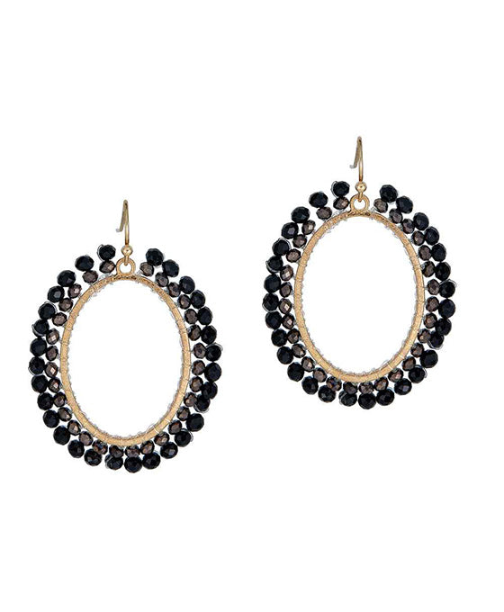 Glass Oval Shape Earring