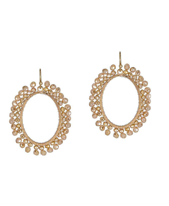 Glass Oval Shape Earring