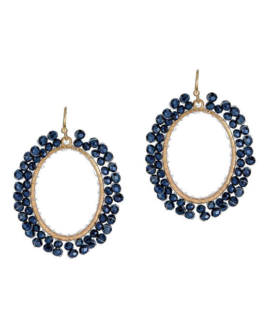 Glass Oval Shape Earring