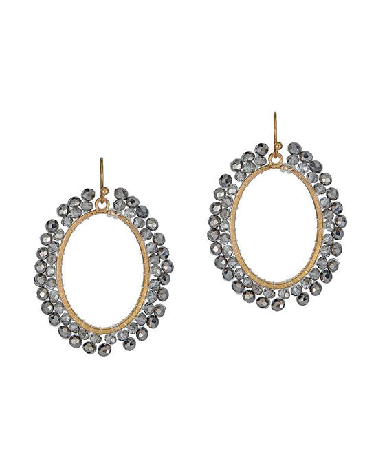 Glass Oval Shape Earring