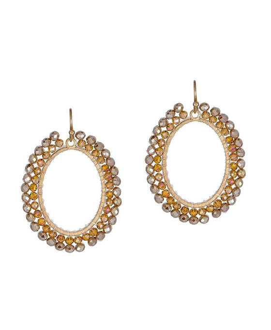 Glass Oval Shape Earring