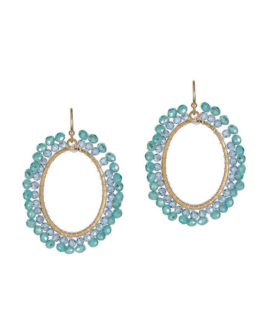 Glass Oval Shape Earring