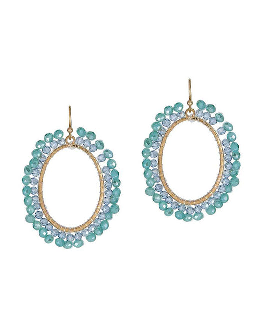 Glass Oval Shape Earring