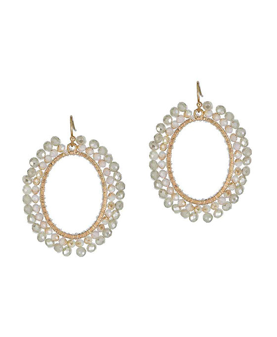 Glass Oval Shape Earring