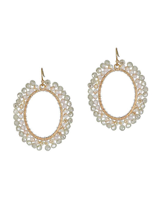 Glass Oval Shape Earring