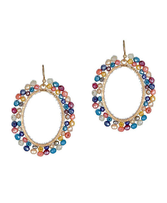 Glass Oval Shape Earring