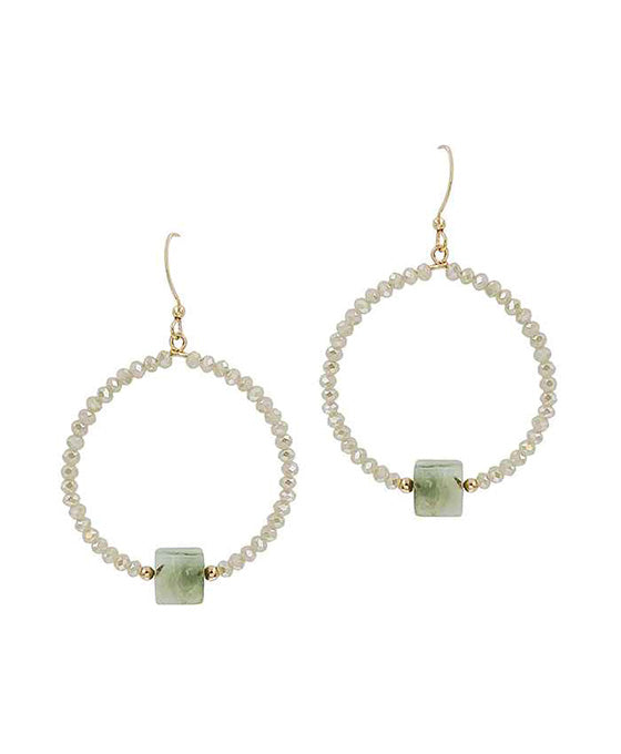 Square Stone Glass Earring