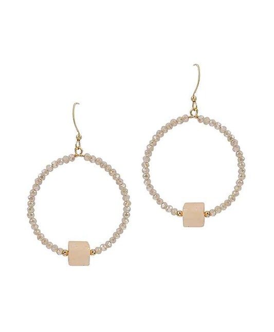 Square Stone Glass Earring
