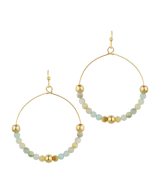 Stone & Metal Ball Earring