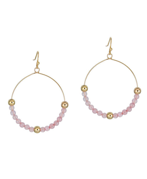 Stone & Metal Ball Earring