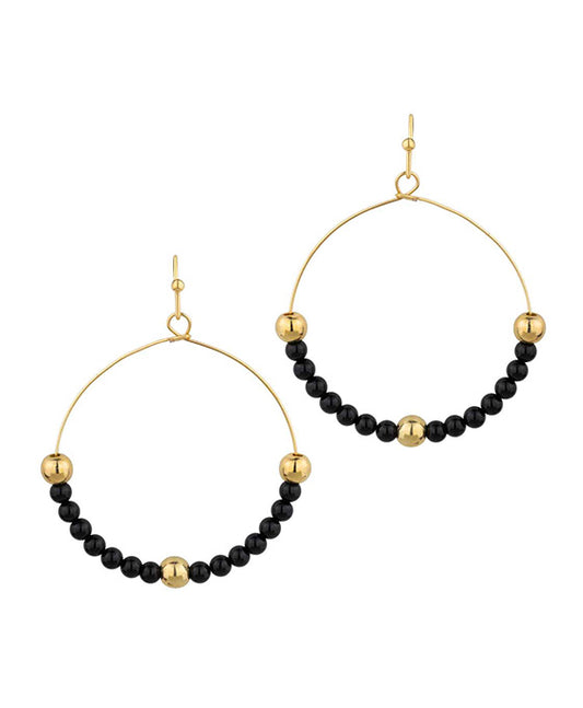 Stone & Metal Ball Earring