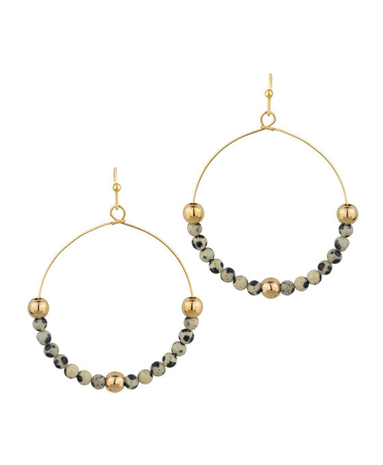 Stone & Metal Ball Earring