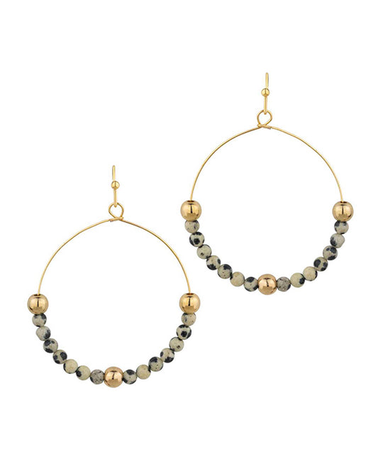Stone & Metal Ball Earring