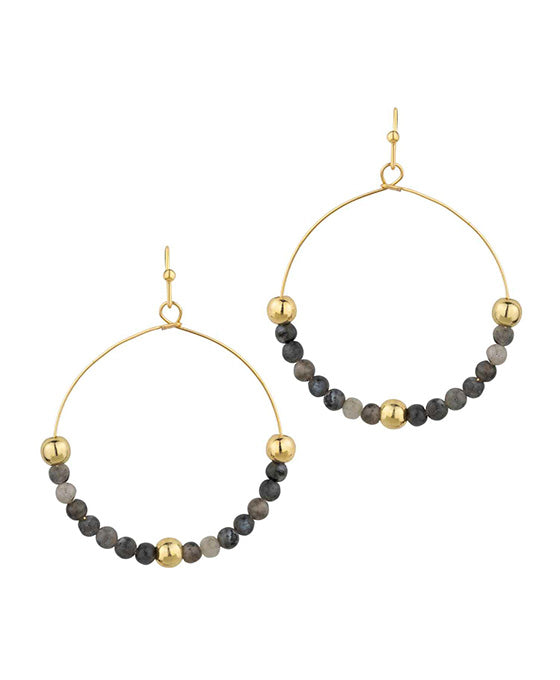 Stone & Metal Ball Earring