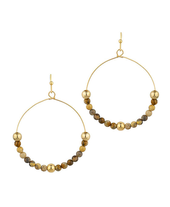 Stone & Metal Ball Earring
