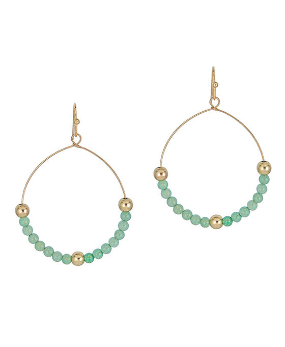 Stone & Metal Ball Earring