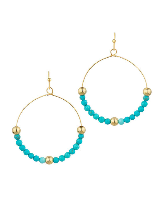 Stone & Metal Ball Earring