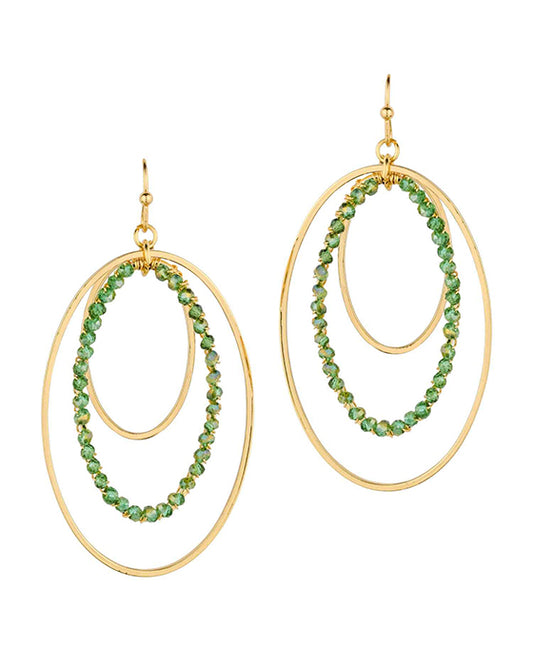 Glass & Metal Oval Earring