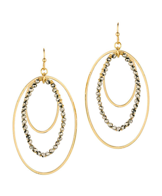 Glass & Metal Oval Earring