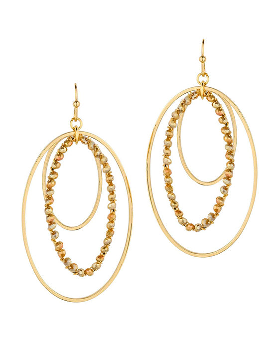 Glass & Metal Oval Earring