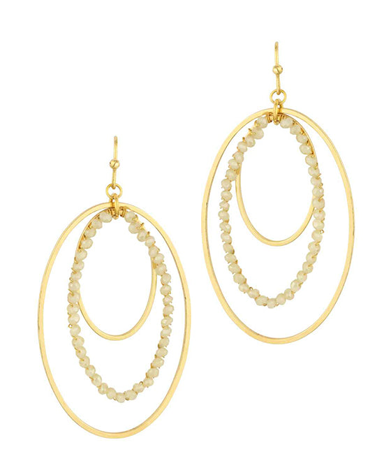 Glass & Metal Oval Earring