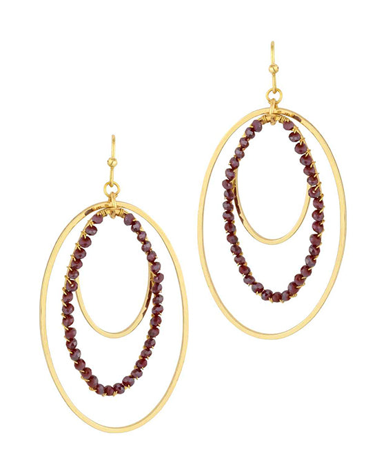 Glass & Metal Oval Earring