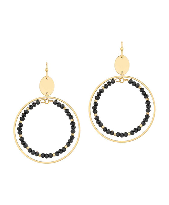 Metal & Glass Circle Earring