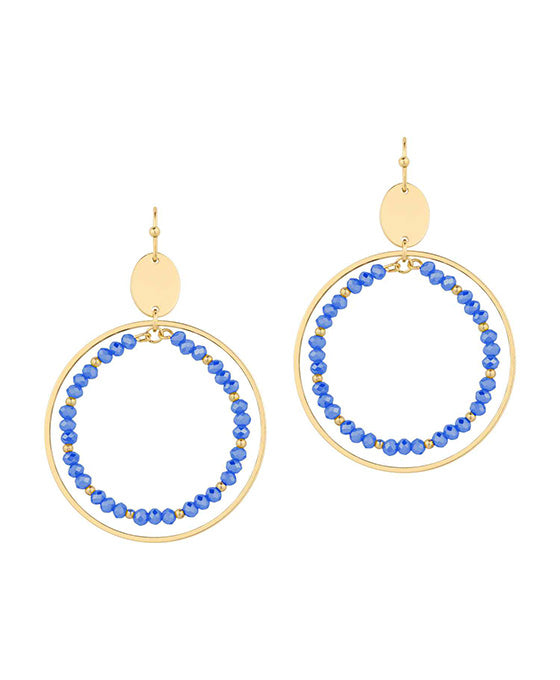 Metal & Glass Circle Earring