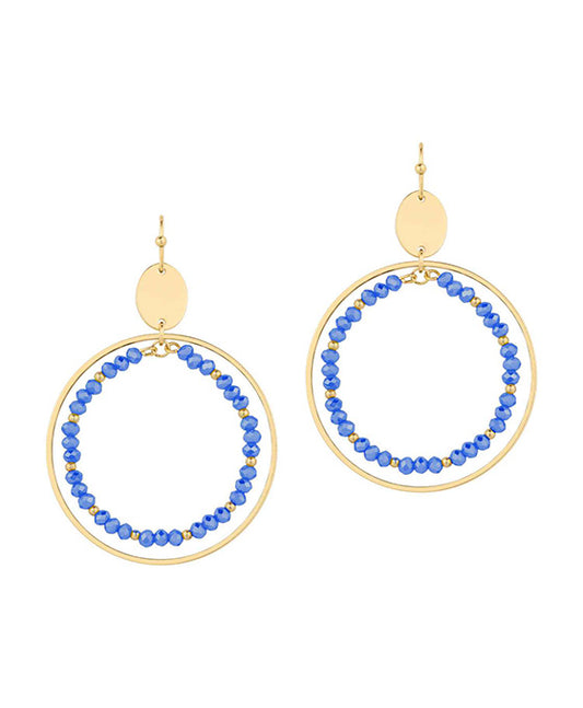 Metal & Glass Circle Earring