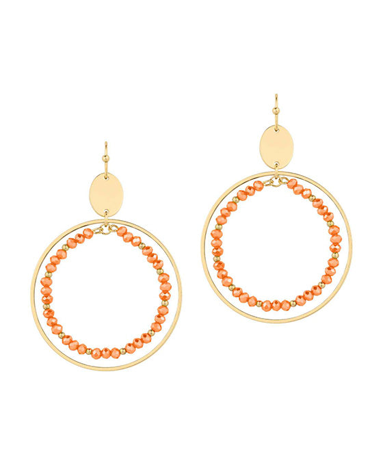 Metal & Glass Circle Earring