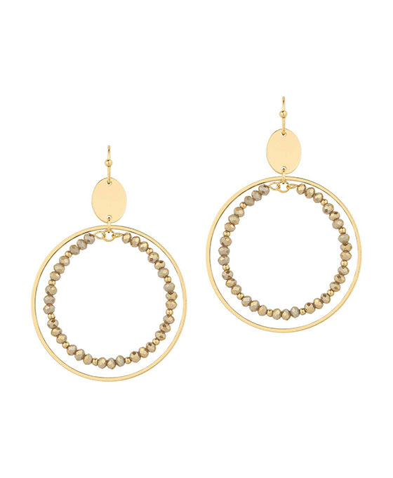 Metal & Glass Circle Earring
