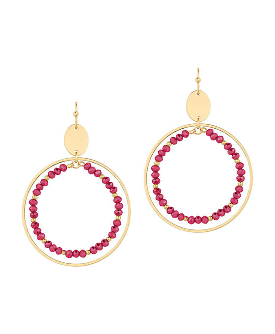 Metal & Glass Circle Earring