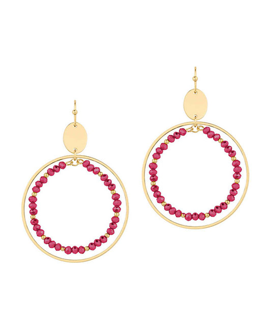 Metal & Glass Circle Earring