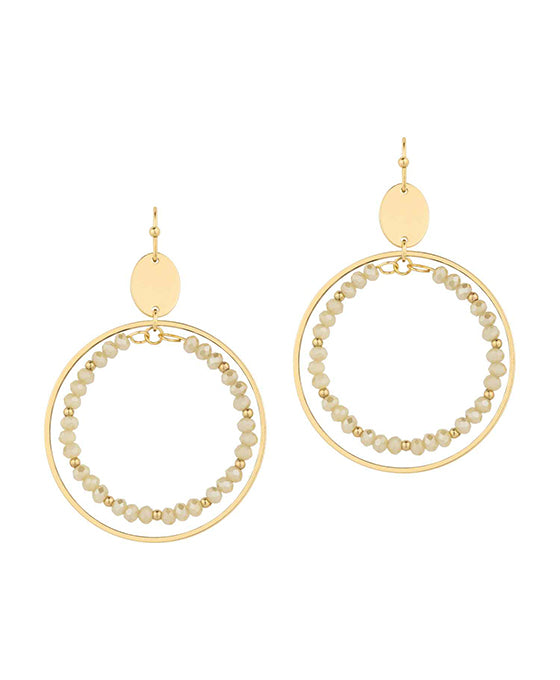 Metal & Glass Circle Earring