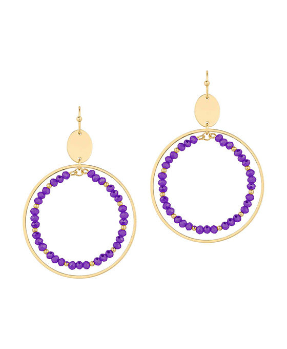 Metal & Glass Circle Earring