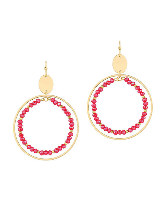 Metal & Glass Circle Earring