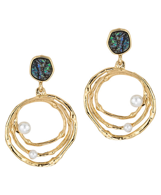 Metal w/ Pearl Shell Post Earring