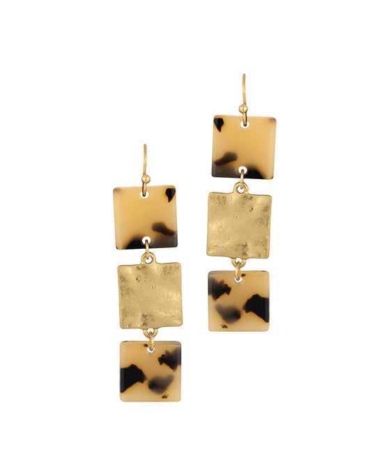 Acetate & Metal Square Earring