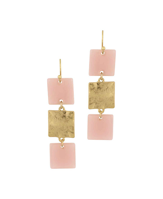 Acetate & Metal Square Earring