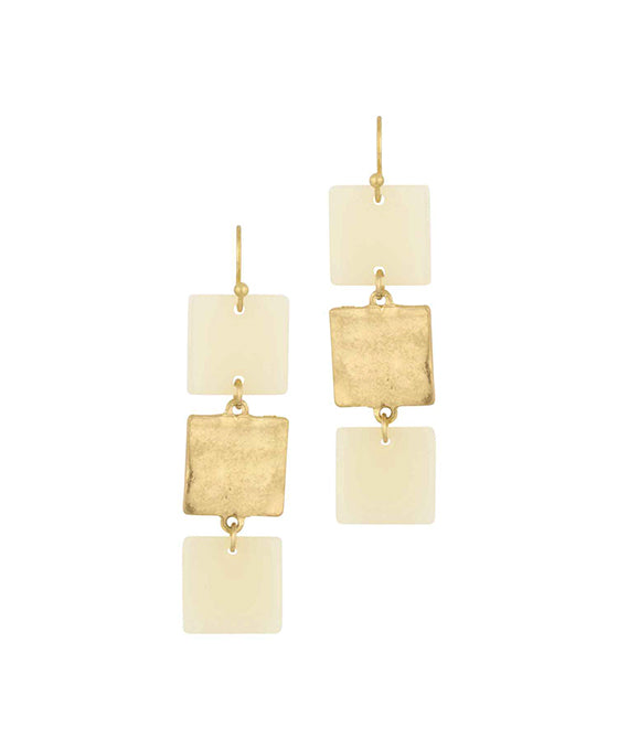 Acetate & Metal Square Earring