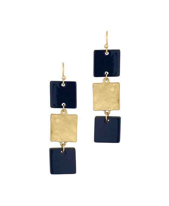 Acetate & Metal Square Earring
