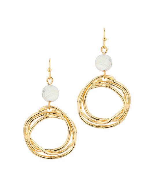 Open Circle w/ Stone Earring