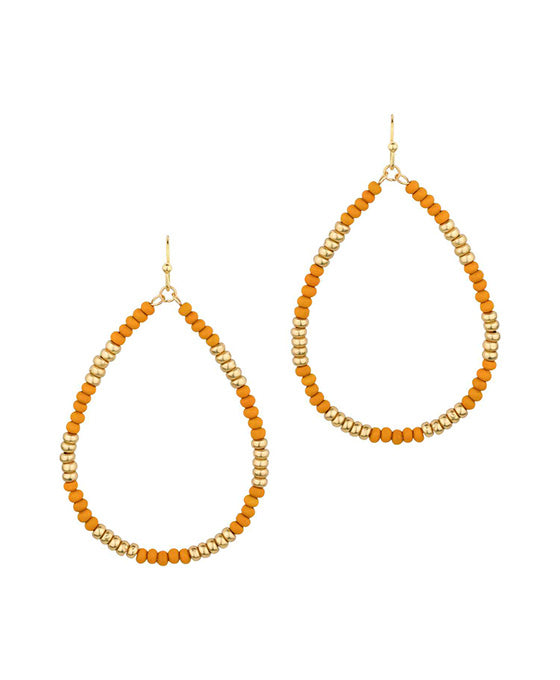 Wood & Metal Teardrop Earring