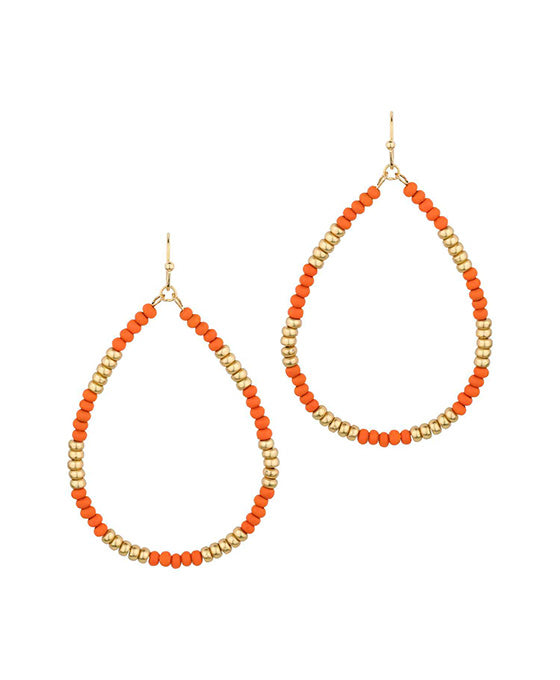Wood & Metal Teardrop Earring